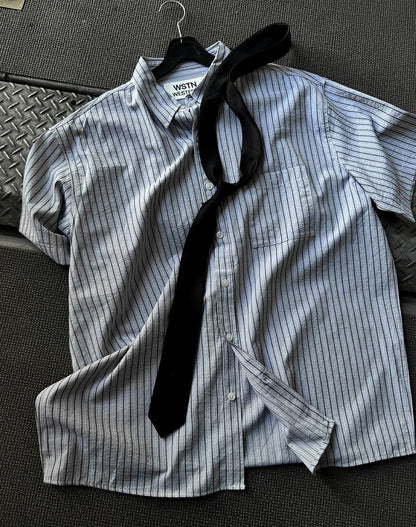 Ale Stripe Linen Short Sleeve Shirt