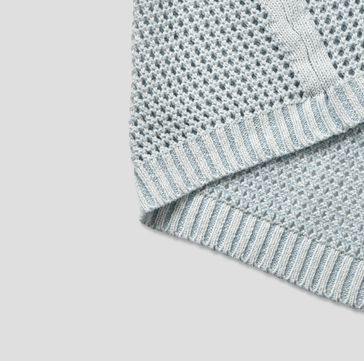 Linen Waffle Two-Tone Knit Cardigan