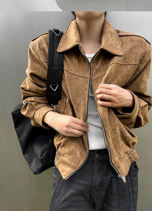 Rect Epaulet Suede Jacket - 2 Types