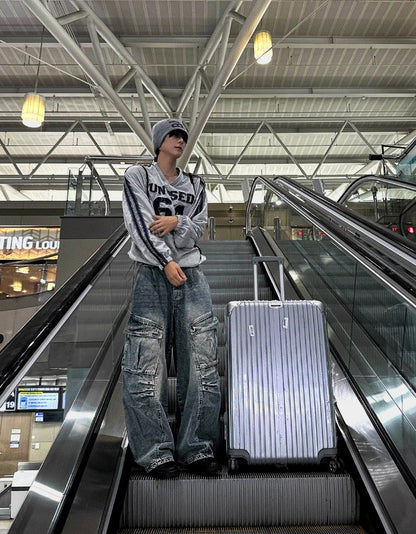 Rivet Cargo Denim Pants