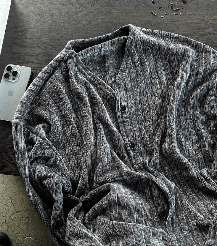 Beloa Ribbed V-Neck Cardigan