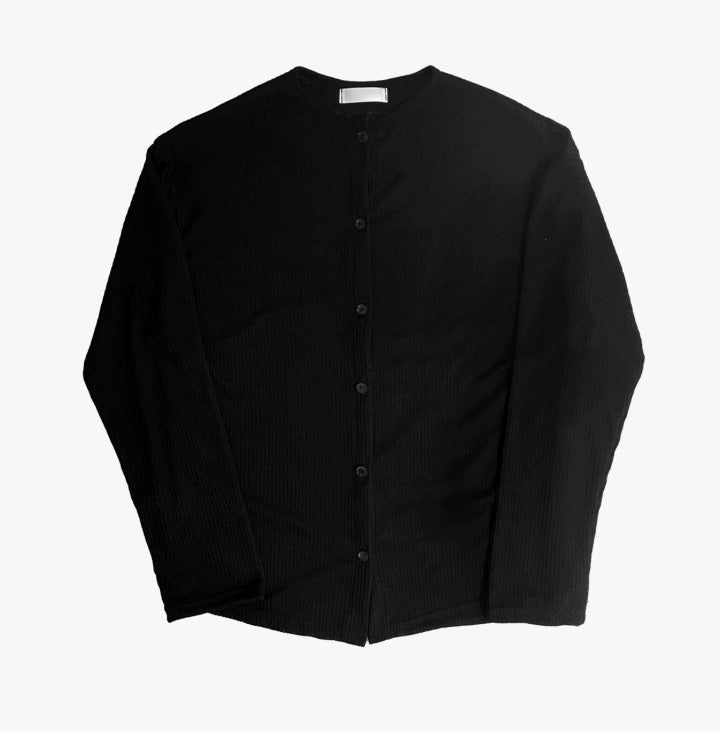 Linen Round Neck Knit Cardigan