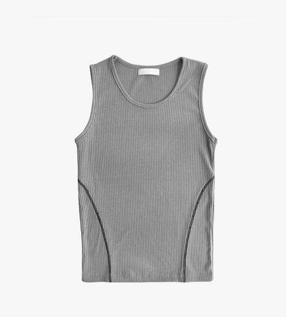 Muscle fit side stitch ribbed sleeveless for inner wear
