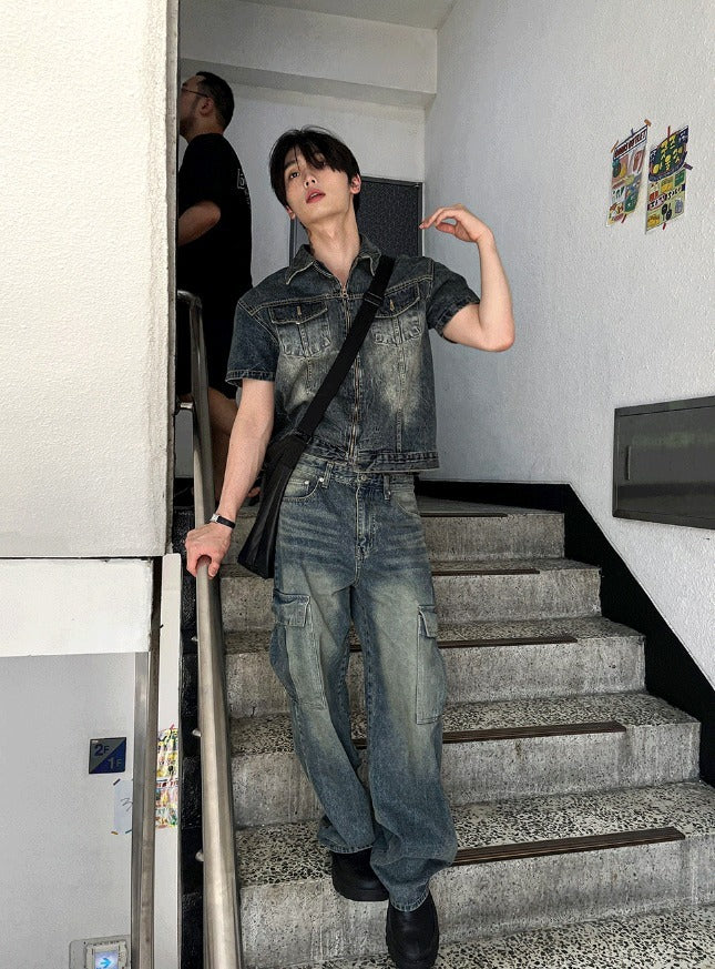 Real Washed Cargo Denim