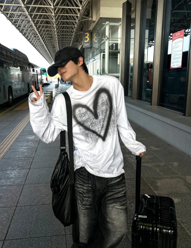 Hand Spray Brush Long Sleeve T-shirt