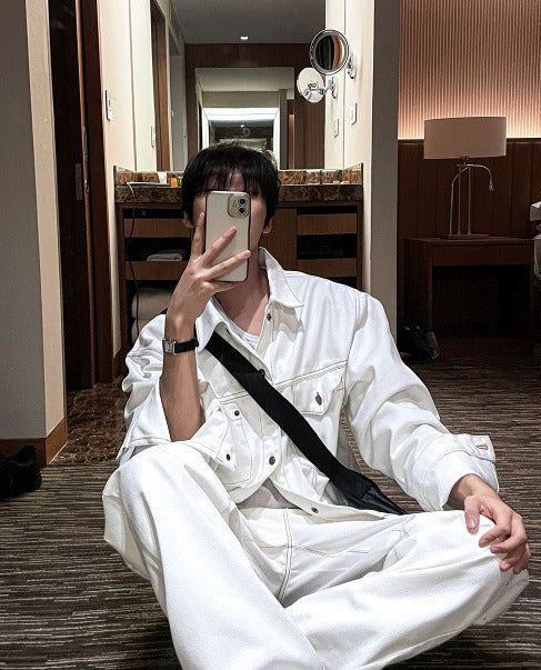 Non-fade White Denim Pants