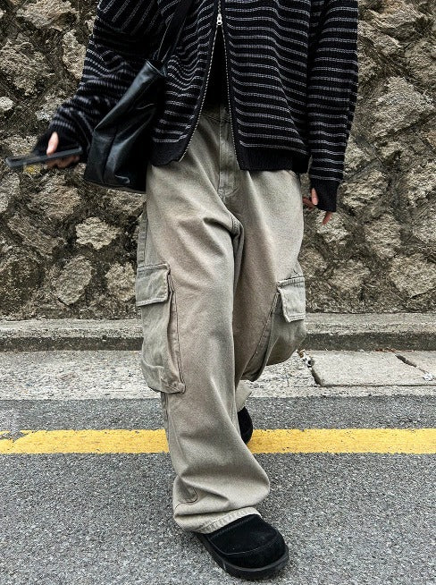 millat wide vintage cargo denim pants