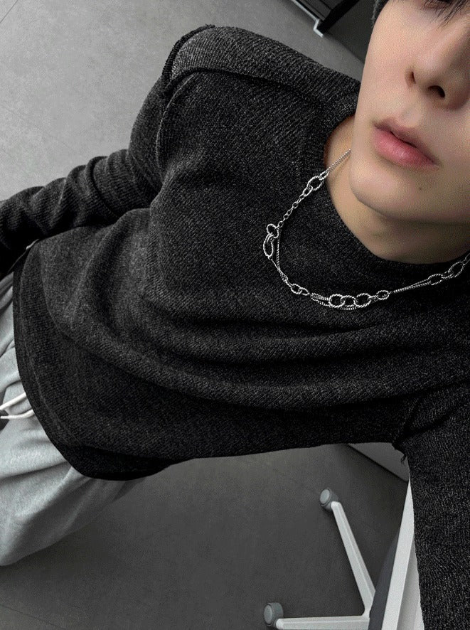 Slim Muskle Fit Knit Achromatic Raglan