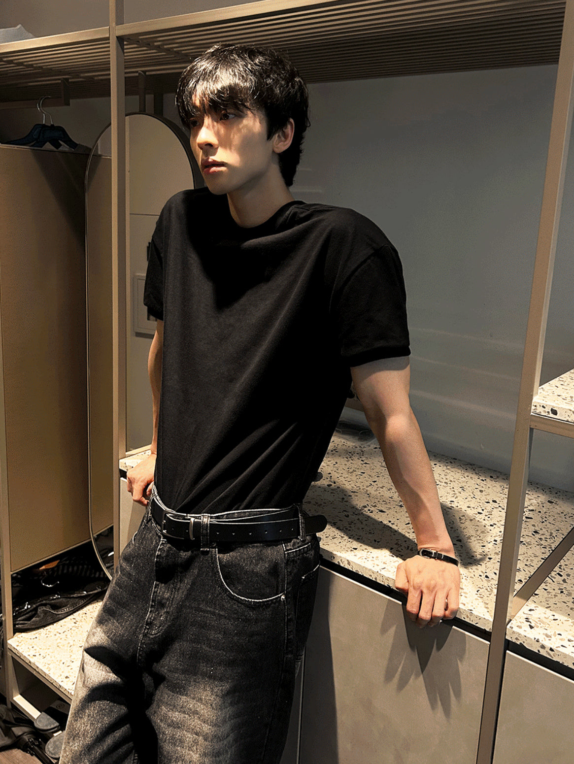 Muscle Fit Ringer T-Shirt 3色