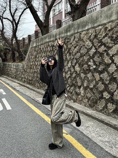 millat wide vintage cargo denim pants