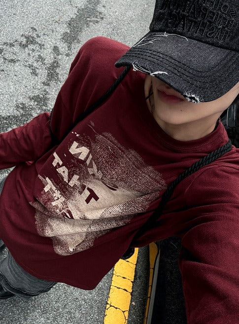Secret Printing Long Sleeve Loose Fit T-shirt