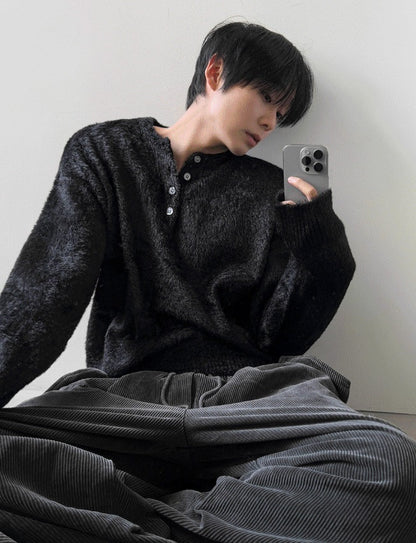 winter angora henry neck knitwear