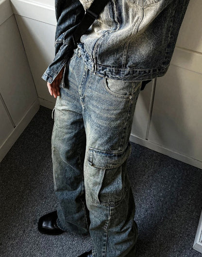 Real Washed Cargo Denim