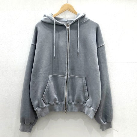 Pigment Washing Hoodie Zip-up