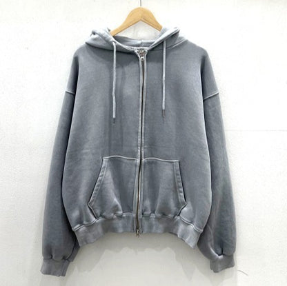 Pigment Washing Hoodie Zip-up