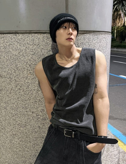 unisex pigment sleeveless shirt