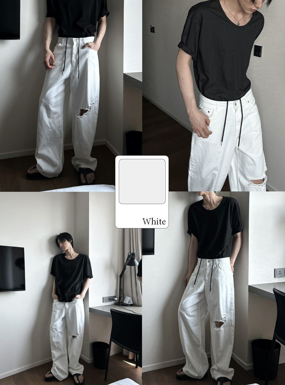 Vintage Damage White Pants