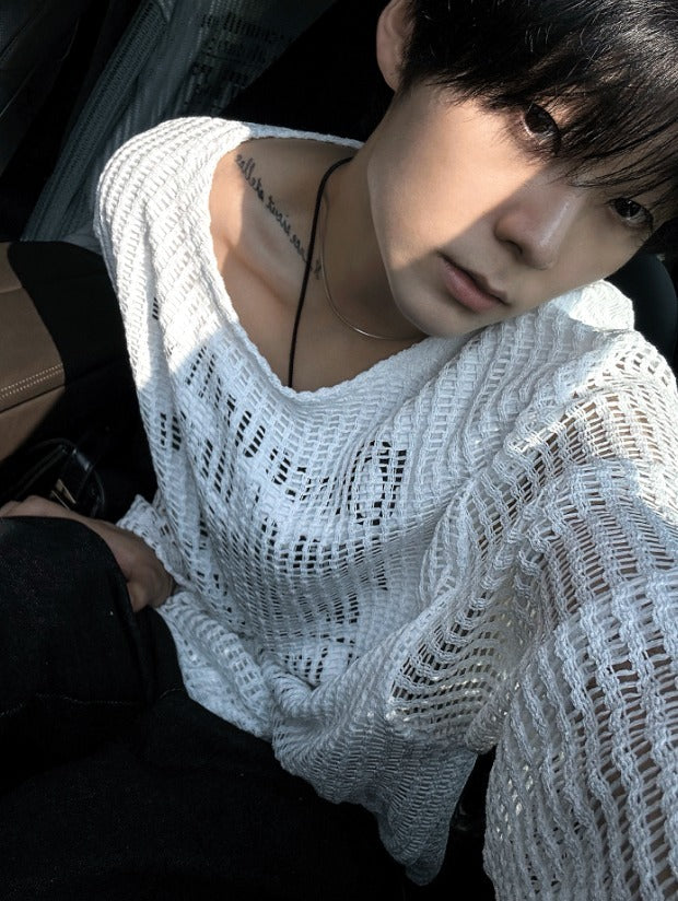 Munts Grunge Mesh Printed Knit