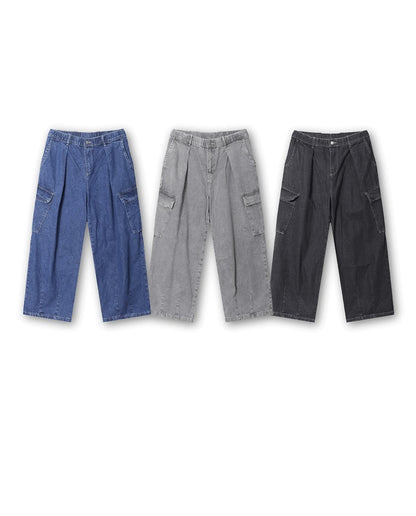Pigment Balloon stitch Cargo Denim Pants