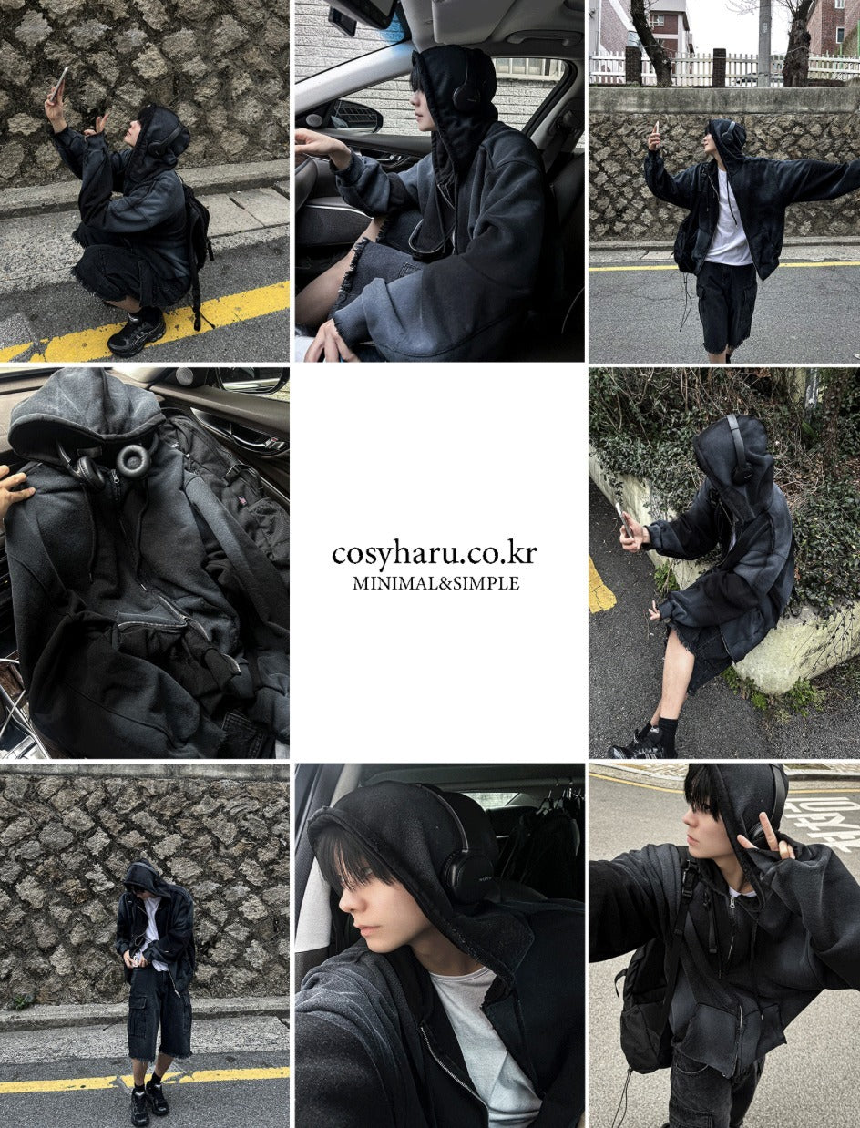 Runderwall Semi-Crop Hoodie Zip-Up