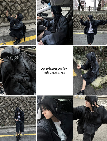 Runderwall Semi-Crop Hoodie Zip-Up