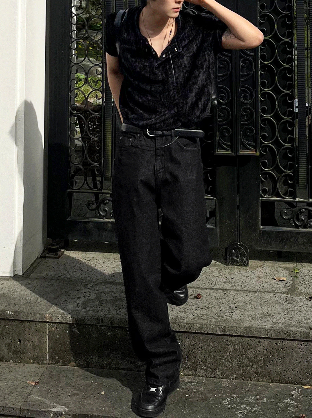 Beloa Golgi Henley Neck Short Sleeve
