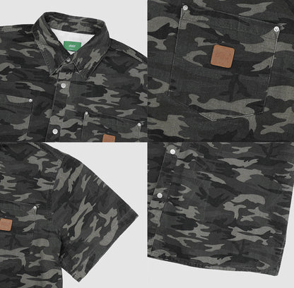Camo Leather Patch Shirt