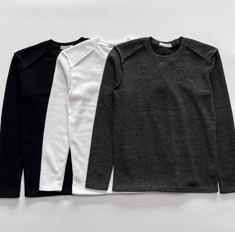 Slim Muskle Fit Knit Achromatic Raglan
