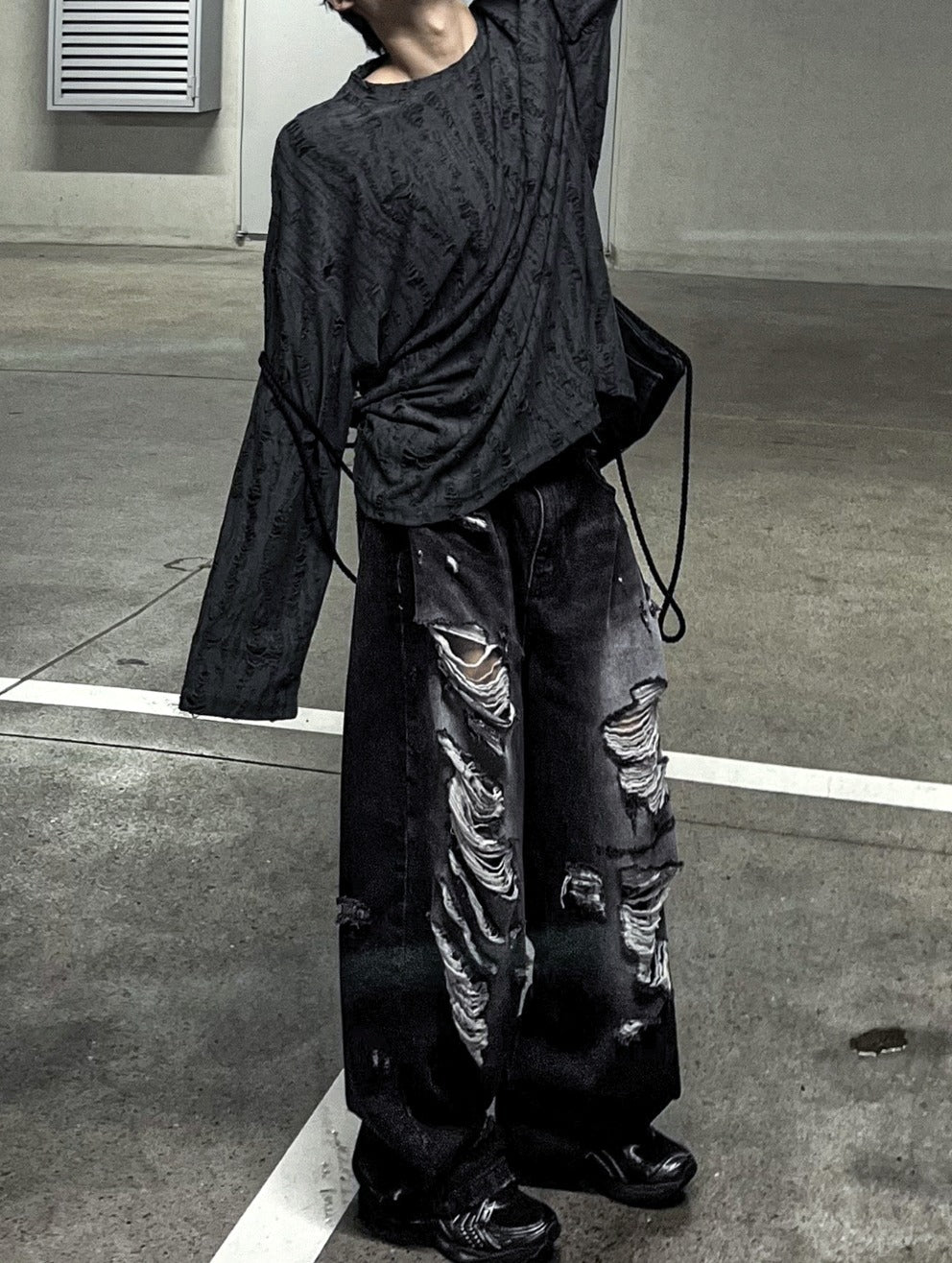 Denim Destroyed Pants