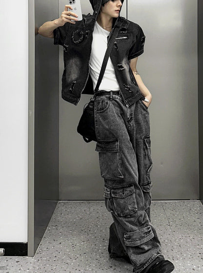 Featherlight Cargo Carpenter Wide Denim