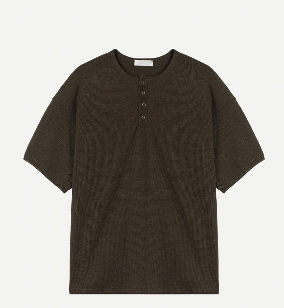 Rashcan Waffle Henley Neck Short Sleeve