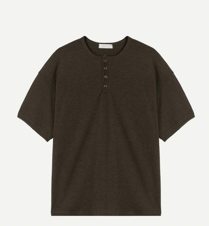 Rashcan Waffle Henley Neck Short Sleeve