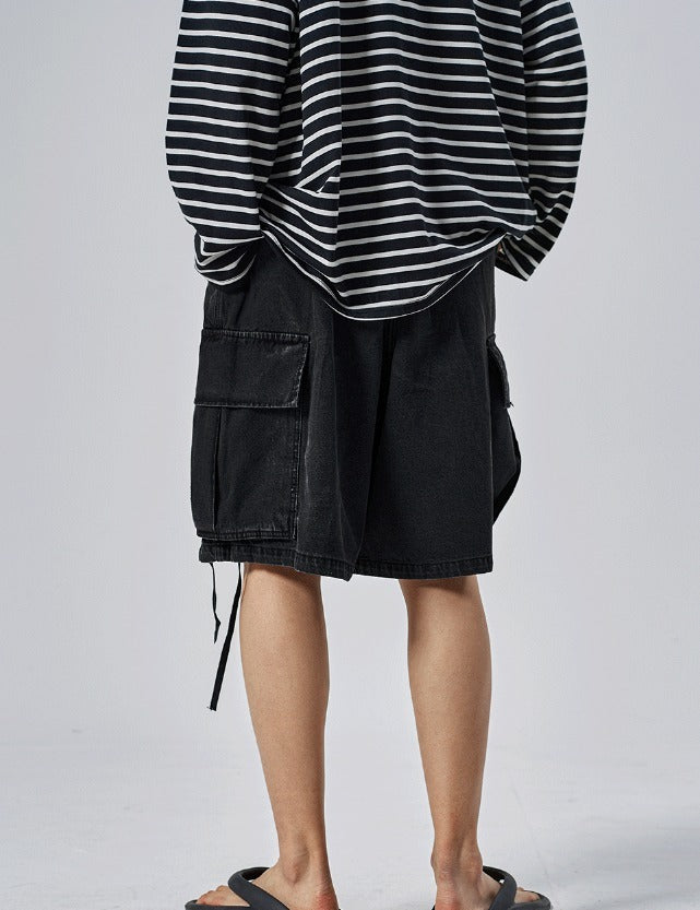 Shallow Stripe Oversized Long Sleeve Tee