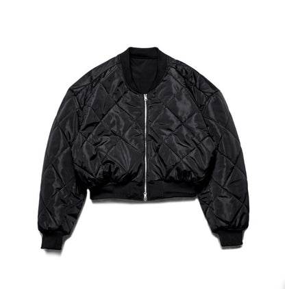 Dominic Vegan Leather Crop Aviation Jumper