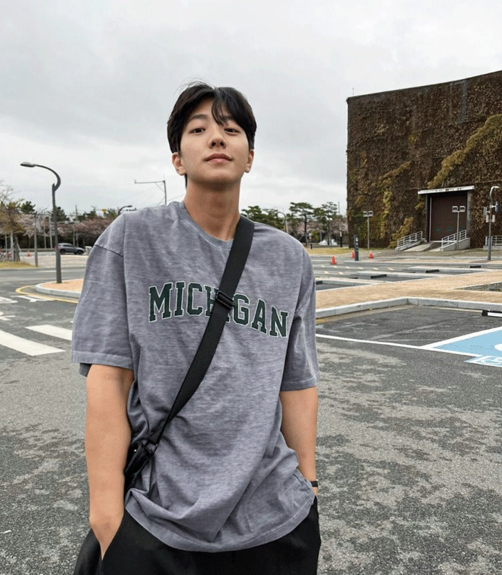Washed Michigan Short Sleeve Tee