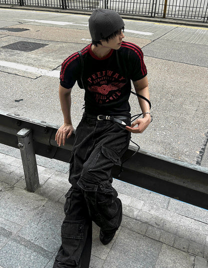 Featherlight Longline Cargo Carpenter Wide Denim