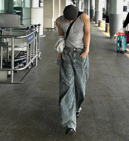 Nars Two Way Balloon Fit Folding Pintuck Denim Pants