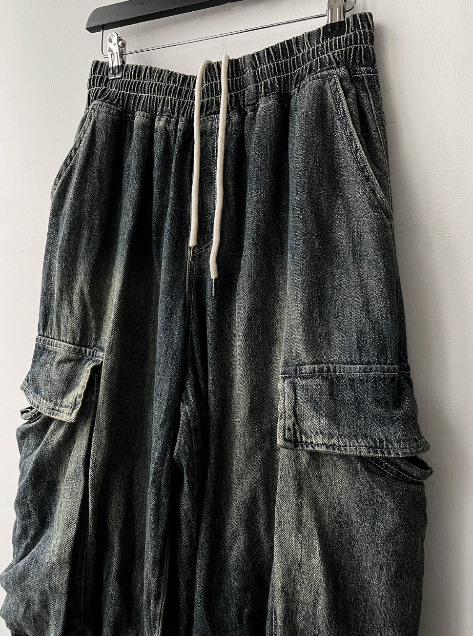 Summer Cool Cargo Banding Denim Pants