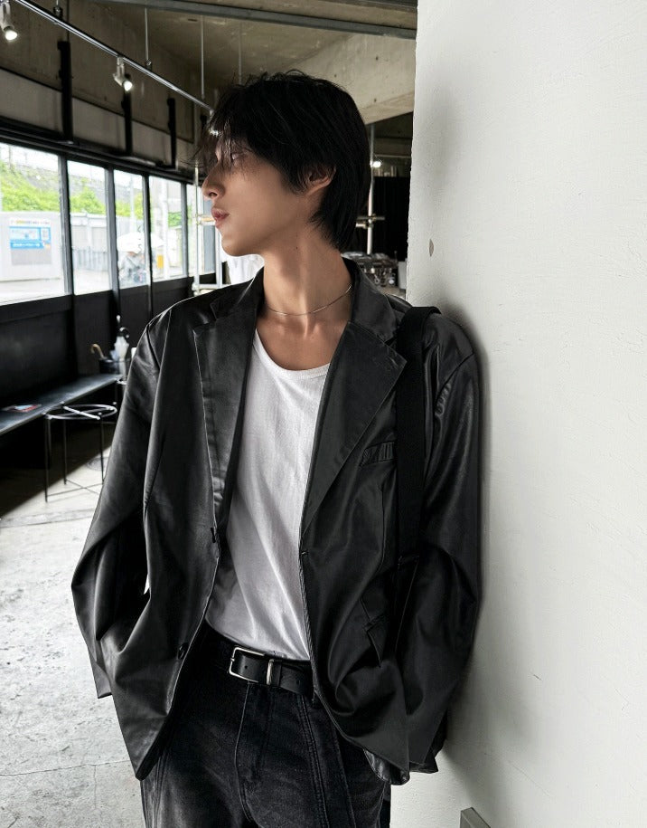Low Classic Leather Blazer Jacket