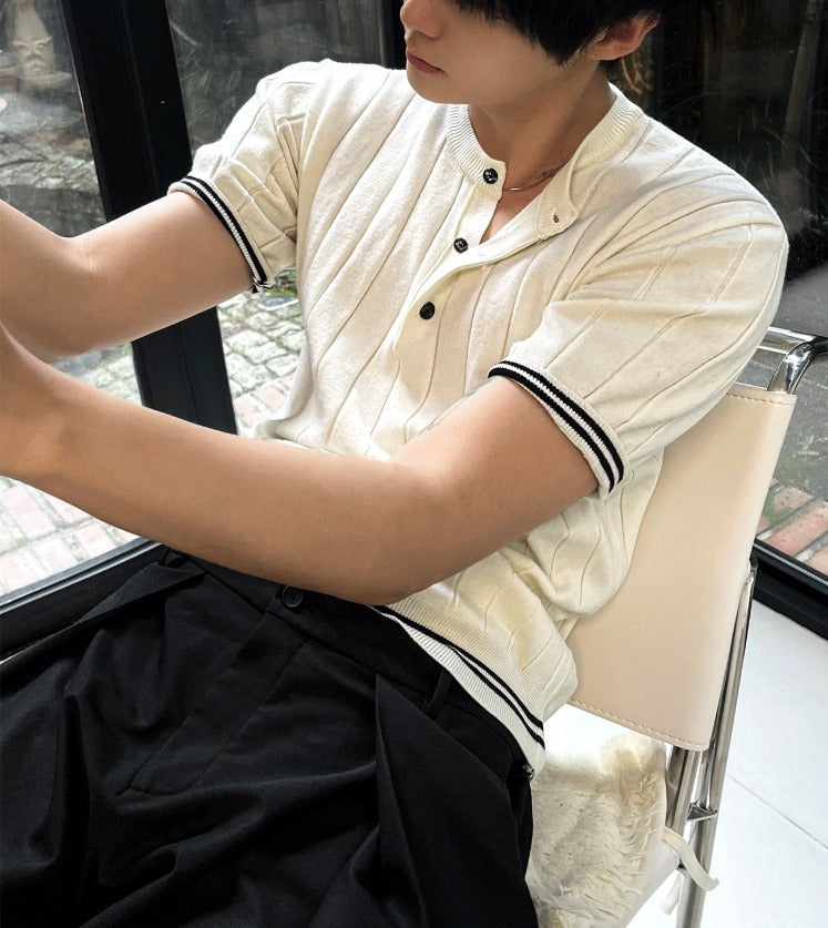Magnum Henley Neck Short-Sleeved Knitwear