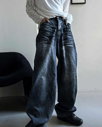 mud-Washing denim pants