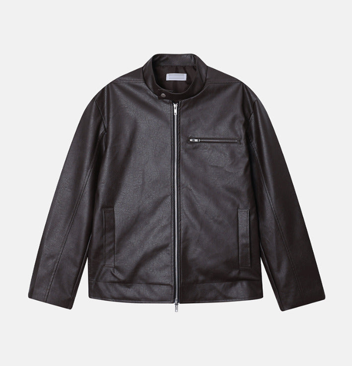 Concrete Crack Leather Jacket