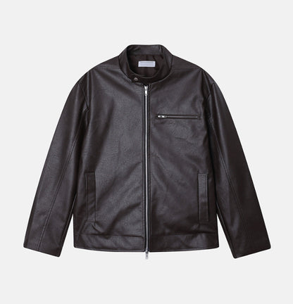 Concrete Crack Leather Jacket