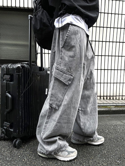Pigment Balloon stitch Cargo Denim Pants