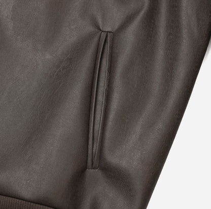 two-way biker leather jacket