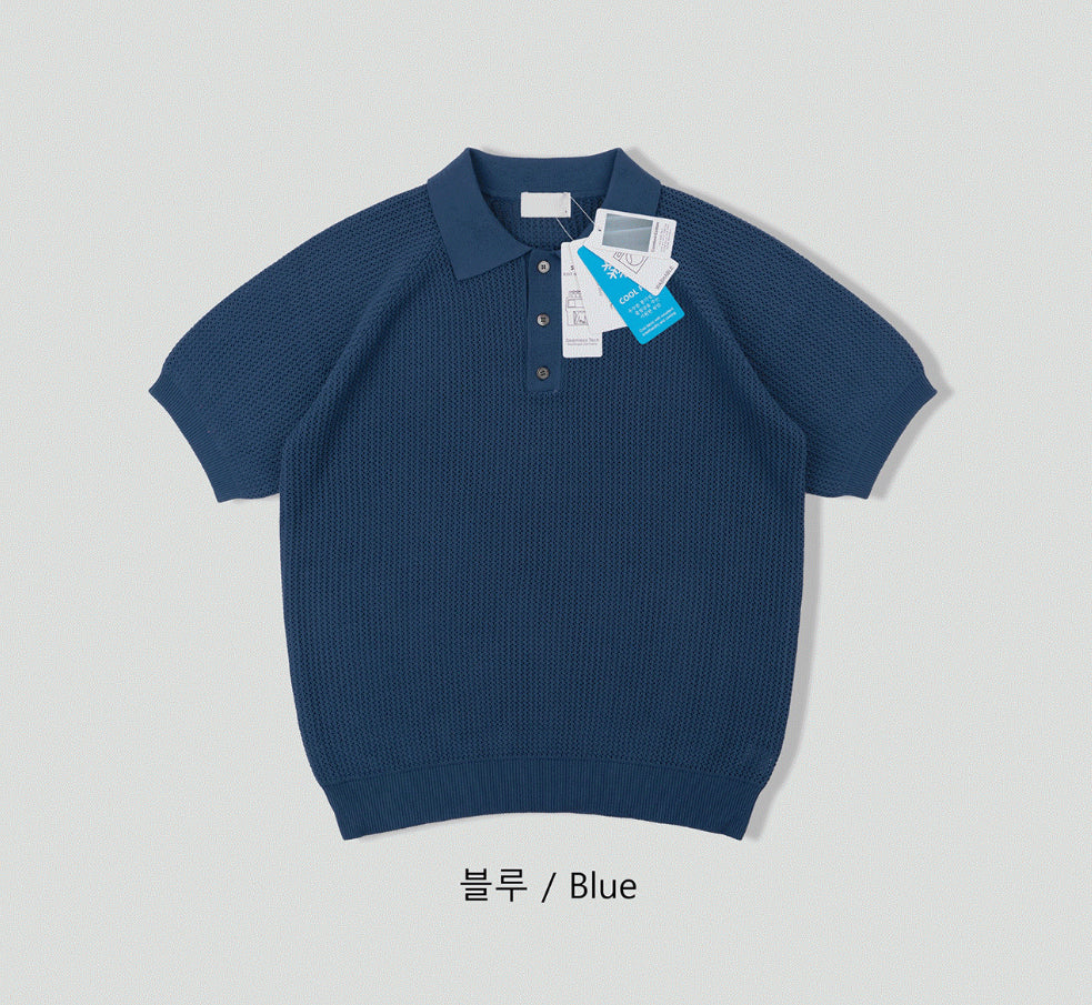 Peanut Openwork Short Sleeve Knit