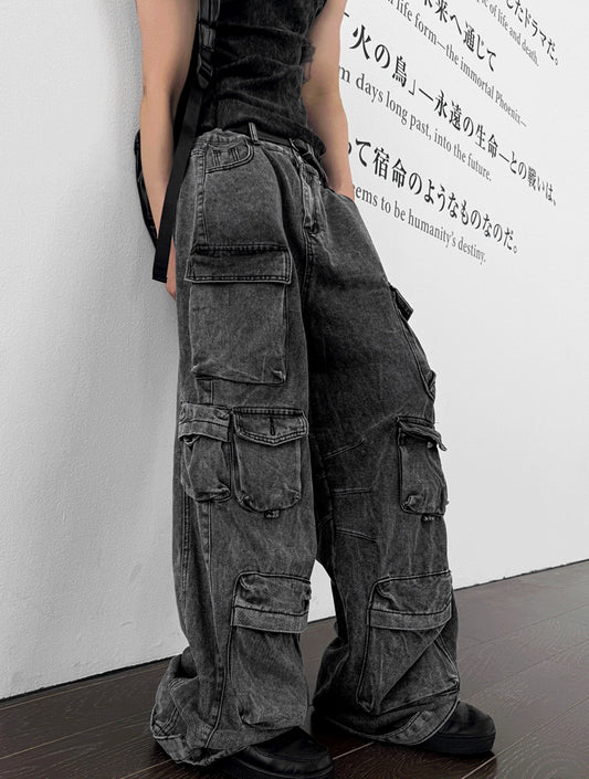 Featherlight Longline Cargo Carpenter Wide Denim