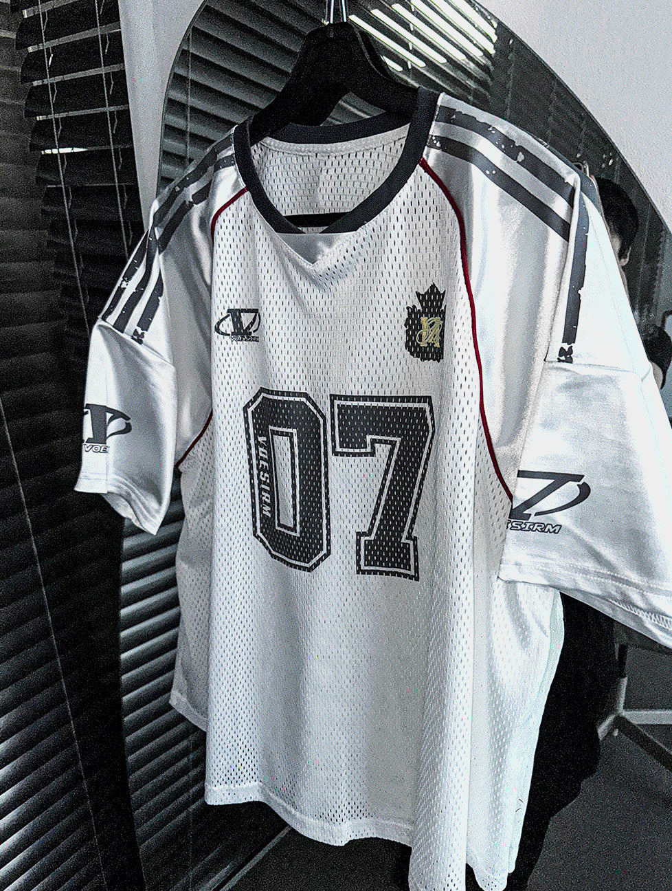 Matte Black & Silver White Track Short-Sleeve Tee