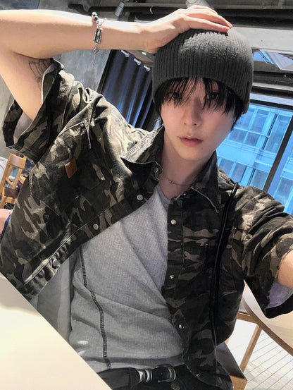 Camo Leather Patch Shirt