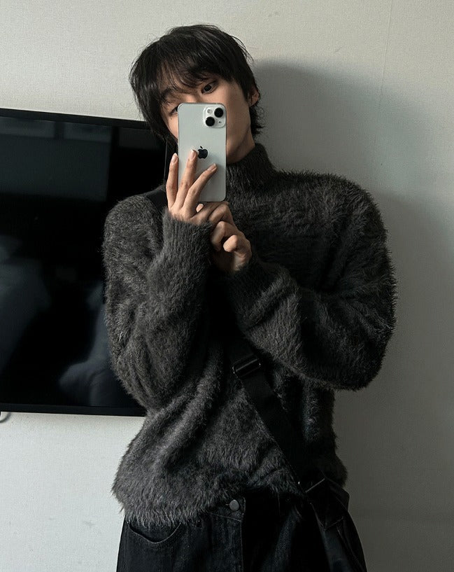 rough mohair turtleneck